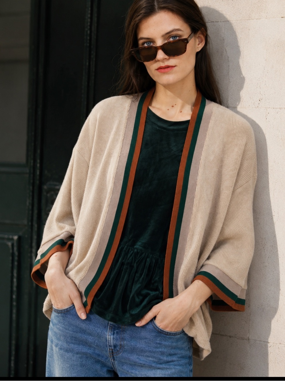 REVOLVE DRA RETRO RIBBED MARTA CARDIGAN